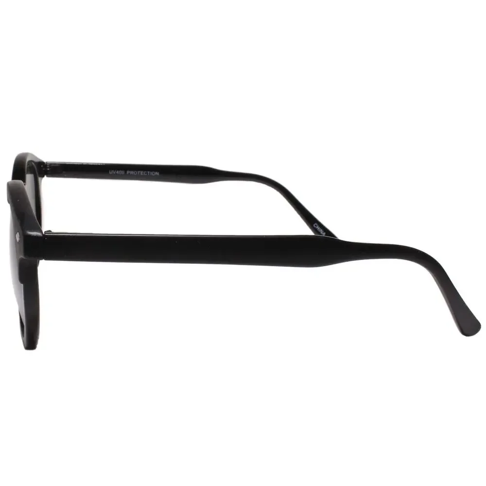 High-End Slick Dapper Indie Vintage 80s Look Simpered Round Key Hole Sunglasses
